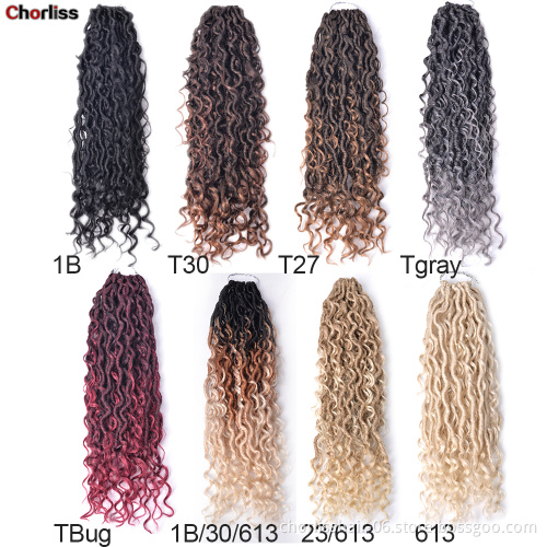 Direct Sale Of In a Variety Of Colors Africas Favorite Hair Natural And Supple18 Inch Faux Locs Crochet Synthetic Hair Wigs